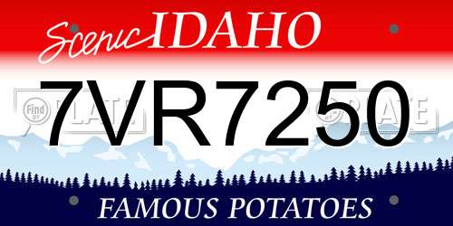 7VR7250 Idaho License Plate