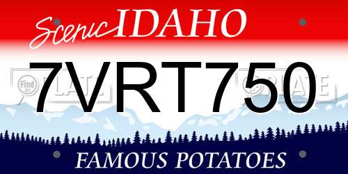7VRT750 Idaho License Plate