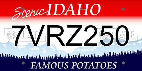 7VRZ250 Idaho License Plate