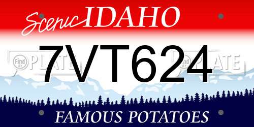 7VT624 Idaho License Plate