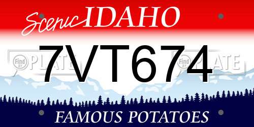 7VT674 Idaho License Plate