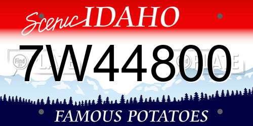 7W44800 Idaho License Plate