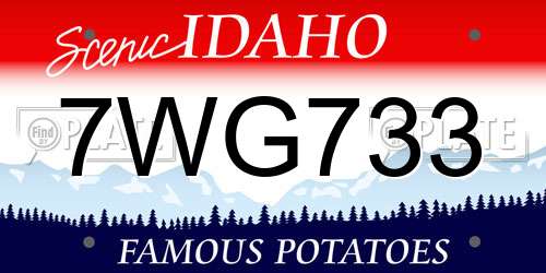7WG733 Idaho License Plate