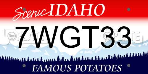 7WGT33 Idaho License Plate