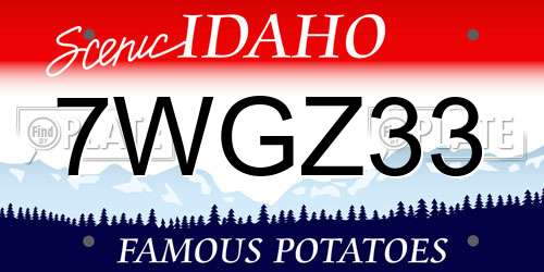 7WGZ33 Idaho License Plate