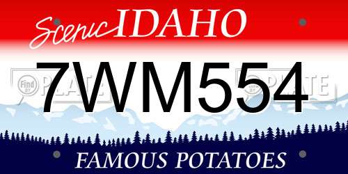 7WM554 Idaho License Plate