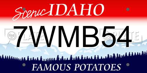 7WMB54 Idaho License Plate