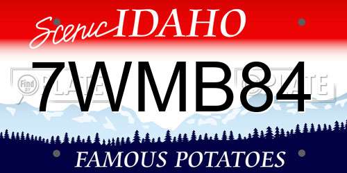 7WMB84 Idaho License Plate