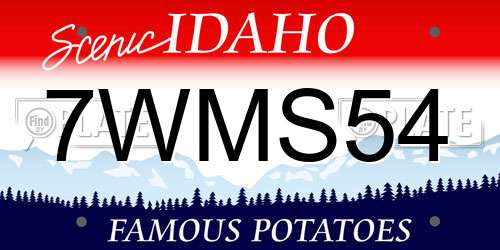7WMS54 Idaho License Plate