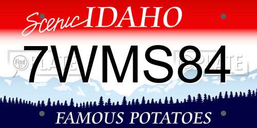 7WMS84 Idaho License Plate
