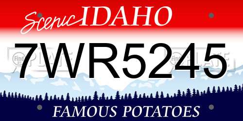 7WR5245 Idaho License Plate