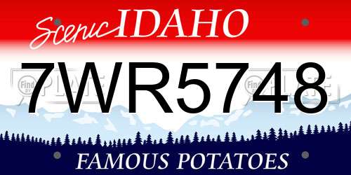 7WR5748 Idaho License Plate