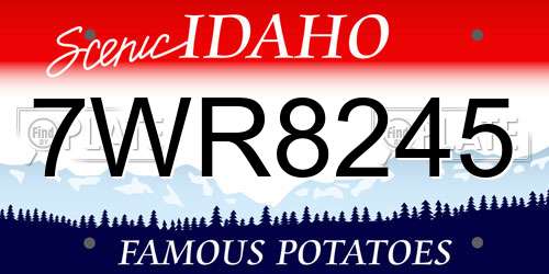 7WR8245 Idaho License Plate