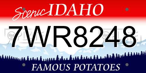 7WR8248 Idaho License Plate