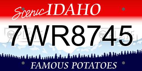 7WR8745 Idaho License Plate