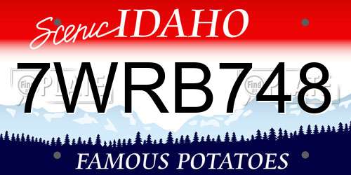 7WRB748 Idaho License Plate