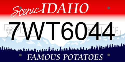 7WT6044 Idaho License Plate