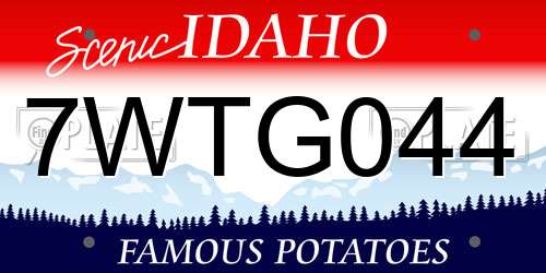 7WTG044 Idaho License Plate