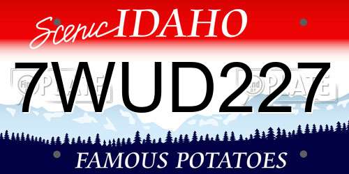 7WUD227 Idaho License Plate