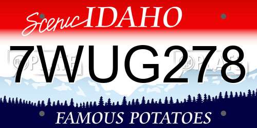 7WUG278 Idaho License Plate