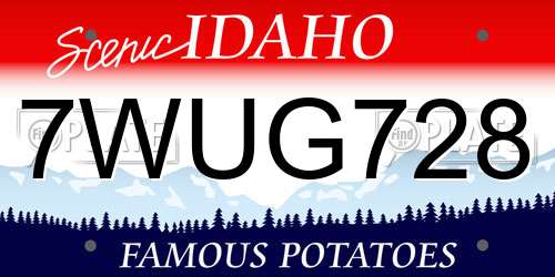 7WUG728 Idaho License Plate