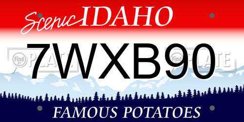 7WXB90 Idaho License Plate