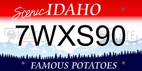 7WXS90 Idaho License Plate