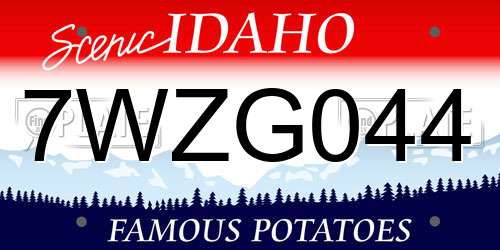 7WZG044 Idaho License Plate