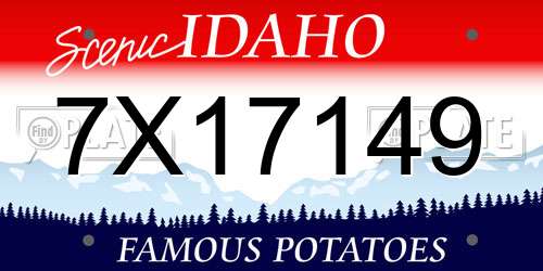 7X17149 Idaho License Plate