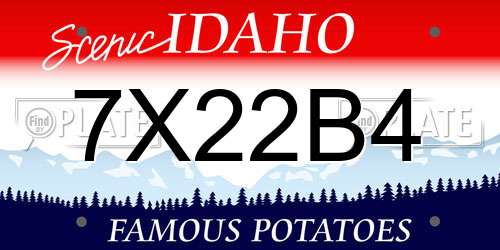 7X22B4 Idaho License Plate