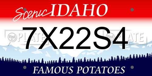 7X22S4 Idaho License Plate
