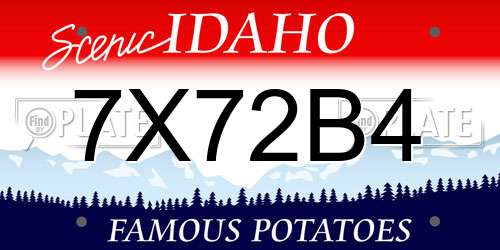 7X72B4 Idaho License Plate