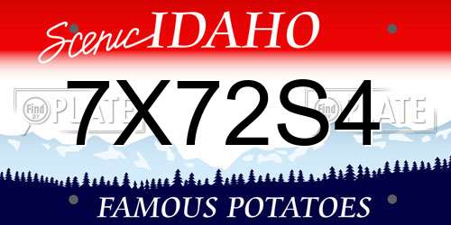 7X72S4 Idaho License Plate