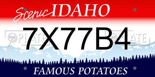 7X77B4 Idaho License Plate