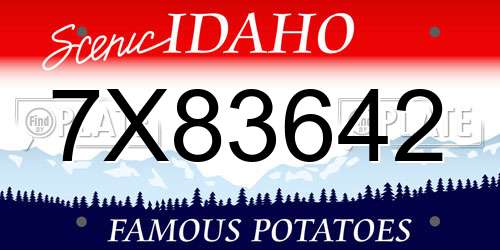 7X83642 Idaho License Plate