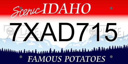 7XAD715 Idaho License Plate