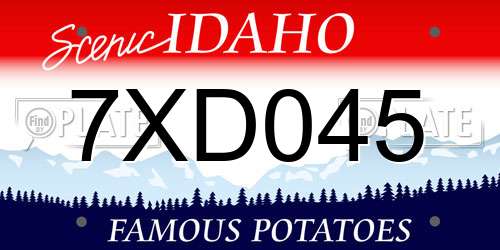 7XD045 Idaho License Plate