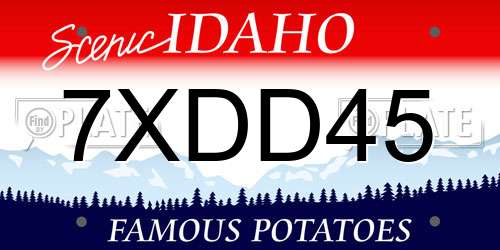 7XDD45 Idaho License Plate