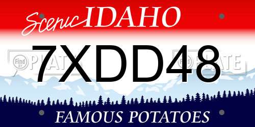7XDD48 Idaho License Plate