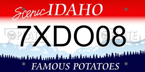 7XDO08 Idaho License Plate