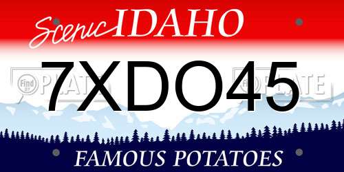 7XDO45 Idaho License Plate