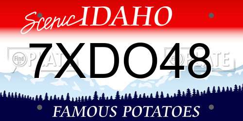 7XDO48 Idaho License Plate