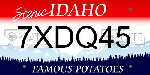 7XDQ45 Idaho License Plate
