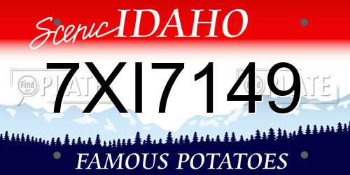 7XI7149 Idaho License Plate
