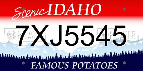 7XJ5545 Idaho License Plate