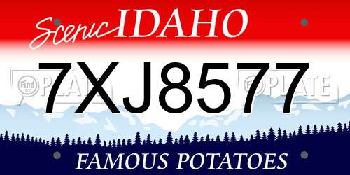 7XJ8577 Idaho License Plate