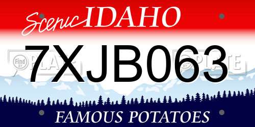 7XJB063 Idaho License Plate
