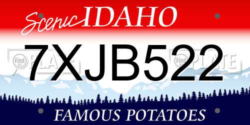 7XJB522 Idaho License Plate