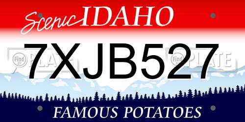 7XJB527 Idaho License Plate