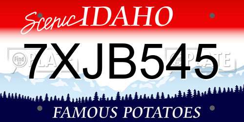 7XJB545 Idaho License Plate